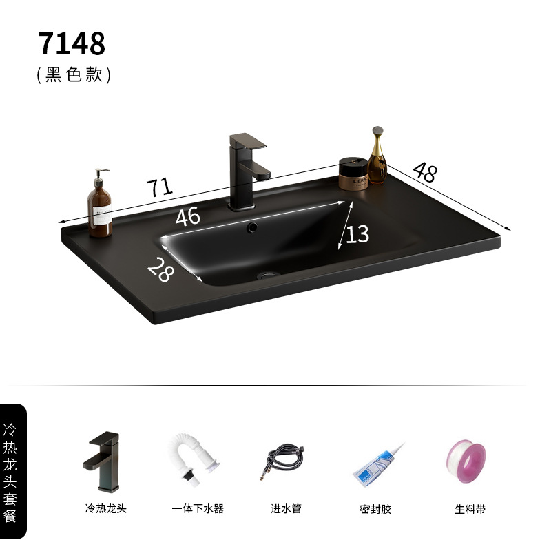 7048 grifo de lavabo de cerámica negra