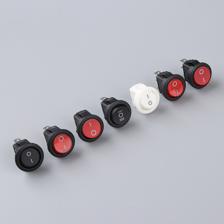 厂家供应圆形开关按钮两脚三脚三档二档小型电源船型开关批发