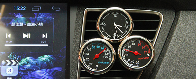 Car thermometer, car clock, automotive electronic watch, car hygrometer, quartz clock, resistant to high and low temperatures