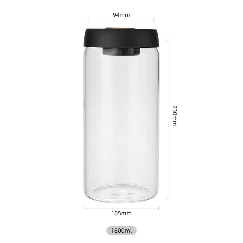 Granos de café sellados latas de almacenamiento de cocina latas de vidrio al por mayor transfronterizas humedad vacío de grado alimenticio latas de vidrio de presión