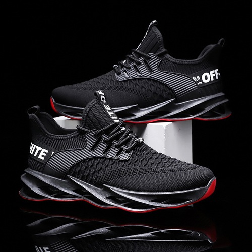 New men's shoes fashionable fashionable breathable flying knitted running shoes fashionable blade casual sports shoes men