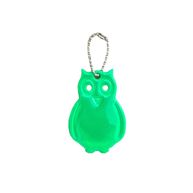 压痕PVC猫头鹰反光挂件步行反射器刻印压花反光钥匙扣