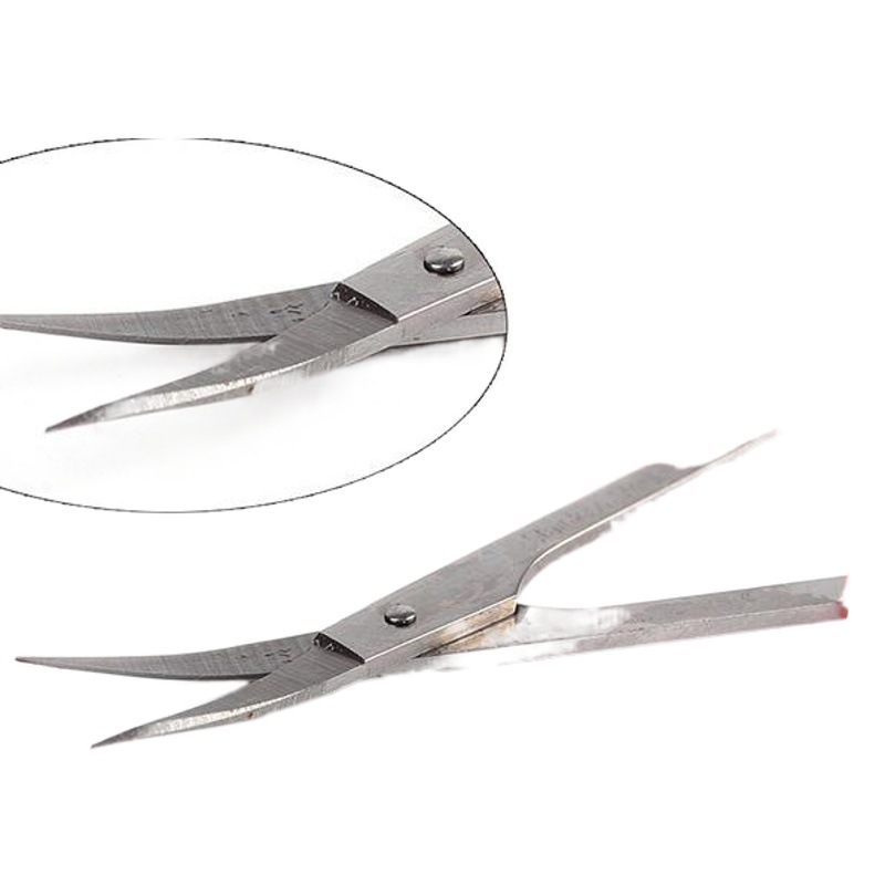 Shuangling Scissors Small Eyebrow Scissors Stainless Steel Double Eyelid Scissors Eyebrow Trimming Beauty Nose Hair Straight Elbow Scissors Wholesale