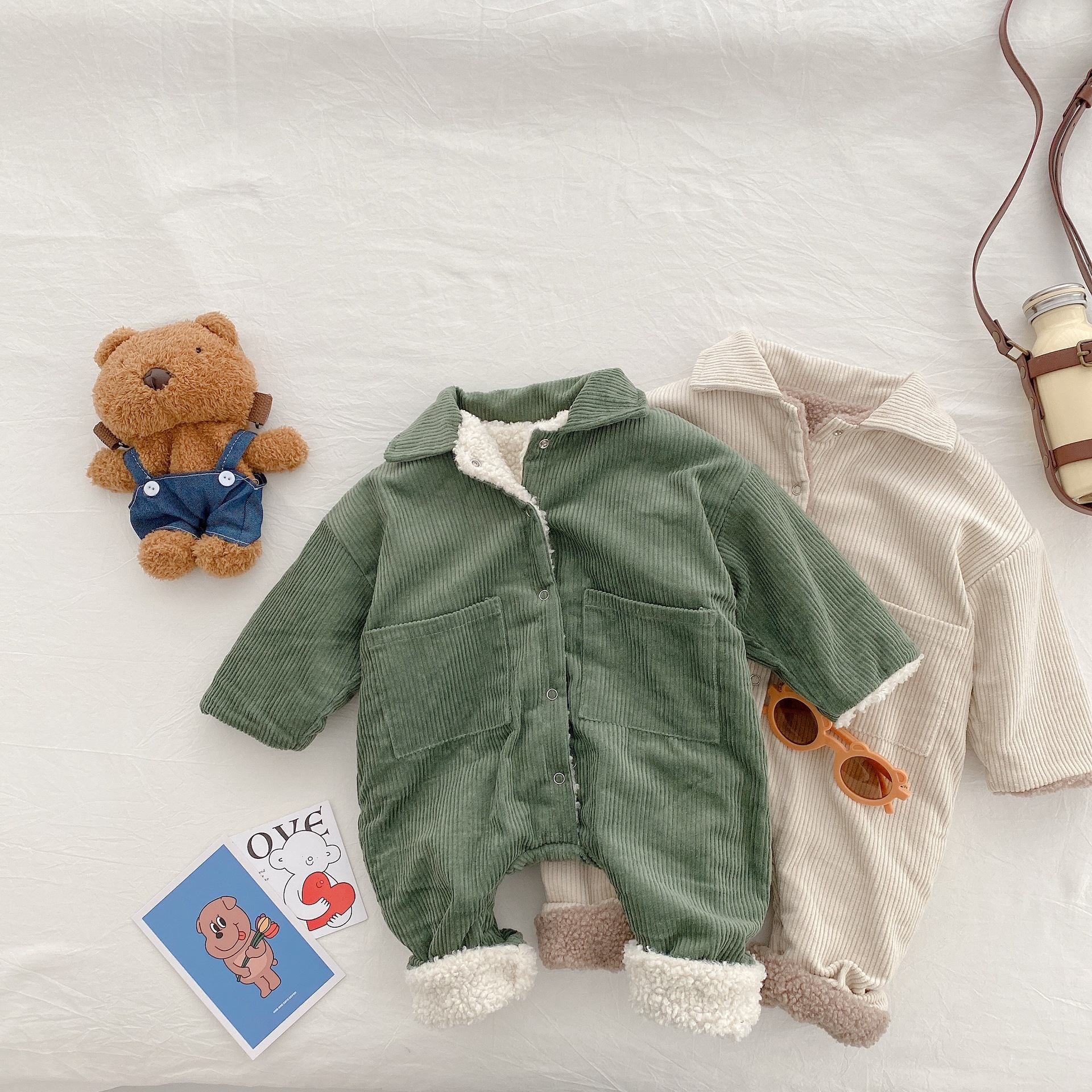 0-2 Years Old Baby Corduroy Bodysuit Boy Baby Winter Clothes