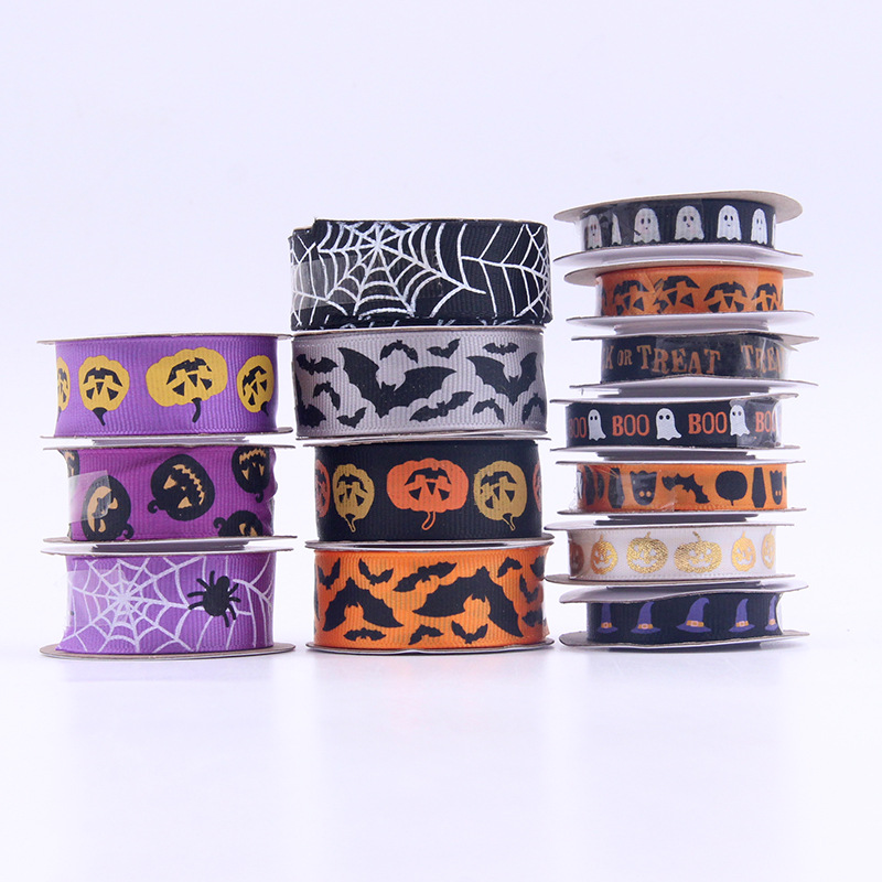 1.0cm 2.5cm decoración de Halloween cinta calabaza de Halloween cinta / araña / fantasma / cinta murciélago