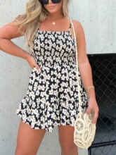 F 13690 Floral Mini Skirt Beach Vacation Dress �黨������ȹ