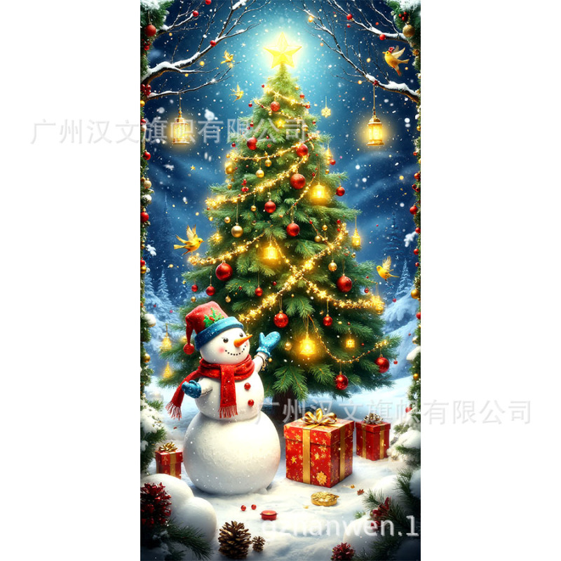 新しいクリスマスドアカーテン、サンタクロースが祝うお祭りの雰囲気の装飾用品、シーンを演出する屋外ドアカバー、祝賀用吊り下げ飾り|undefined