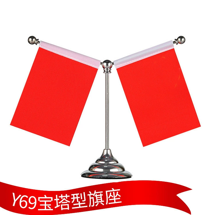 Настольный декор к Дню независимости: красный флаг с пятиконечной звездой на хрустальной подставке, телескопическая штанга, для автомобиля и офиса