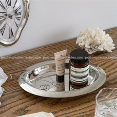 T9J5批發不鏽鋼橢圓托盤 ins款極簡加厚盤子收納盤烤肉盤沙拉盤擺