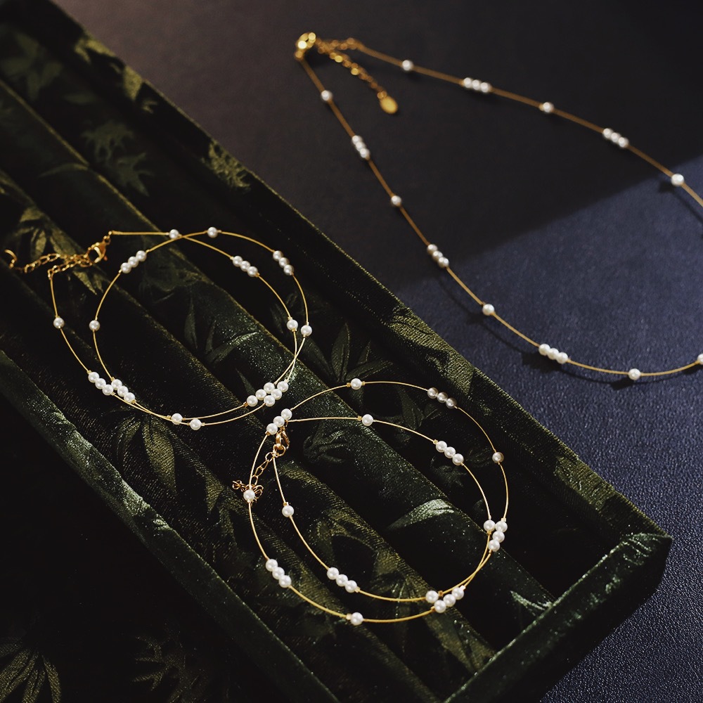 Wholesale Stainless Steel Necklace Fashion Minimalism Elegant Pearl Star Very Thin Chain Necklace For Women