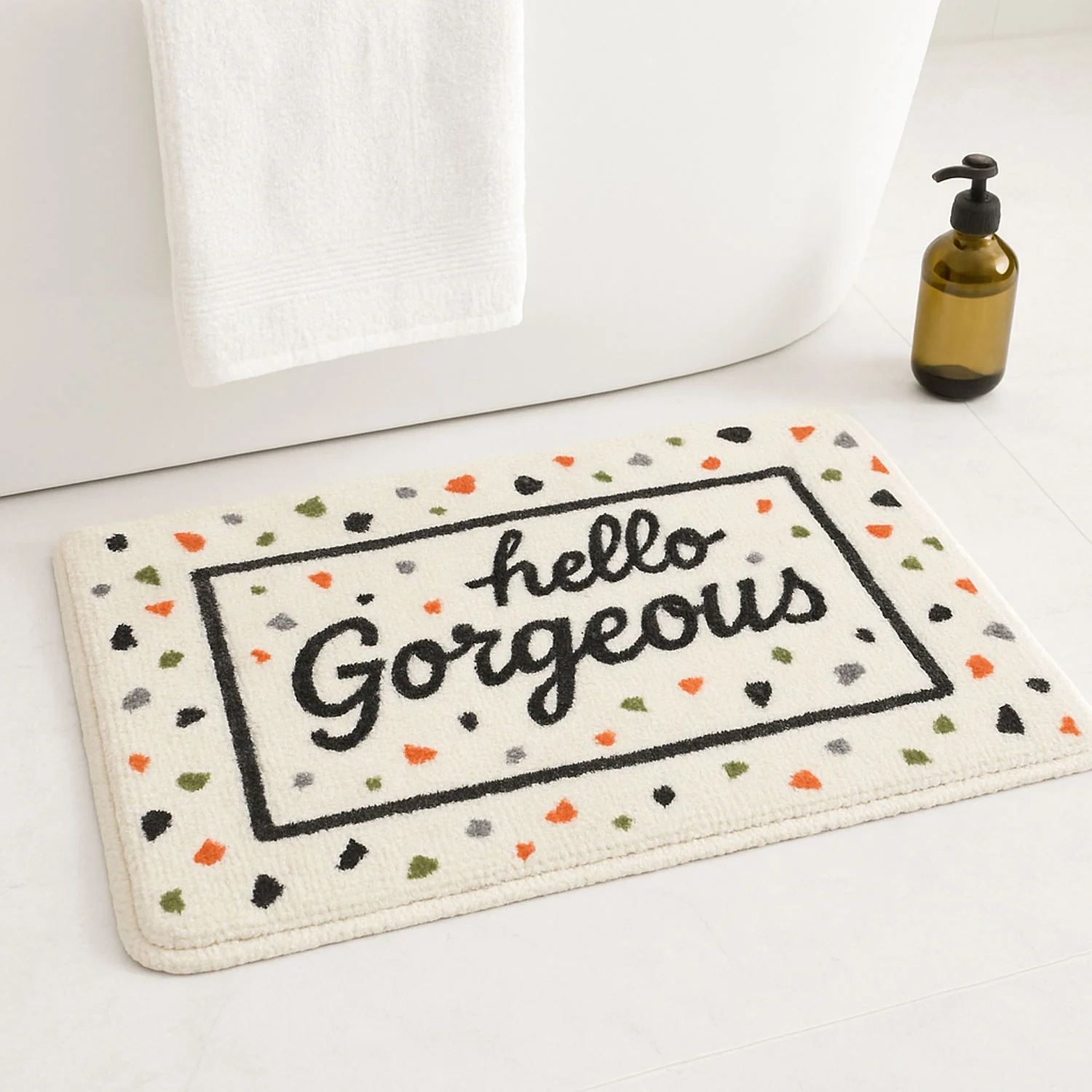 Caricatura encantadora pequeña fresca imitación almohadilla de cachemir baño espeso absorción de agua pasillo de entrada resistente a la suciedad fácil de cuidar almohadilla para el cabello