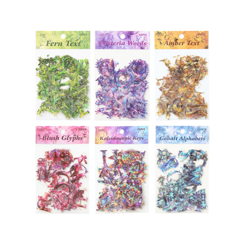 Prisma Diccionario transparente pegatinas impermeables para mascotas letras mayúsculas Inglés libros de mano materiales decorativos pegatinas letras retro