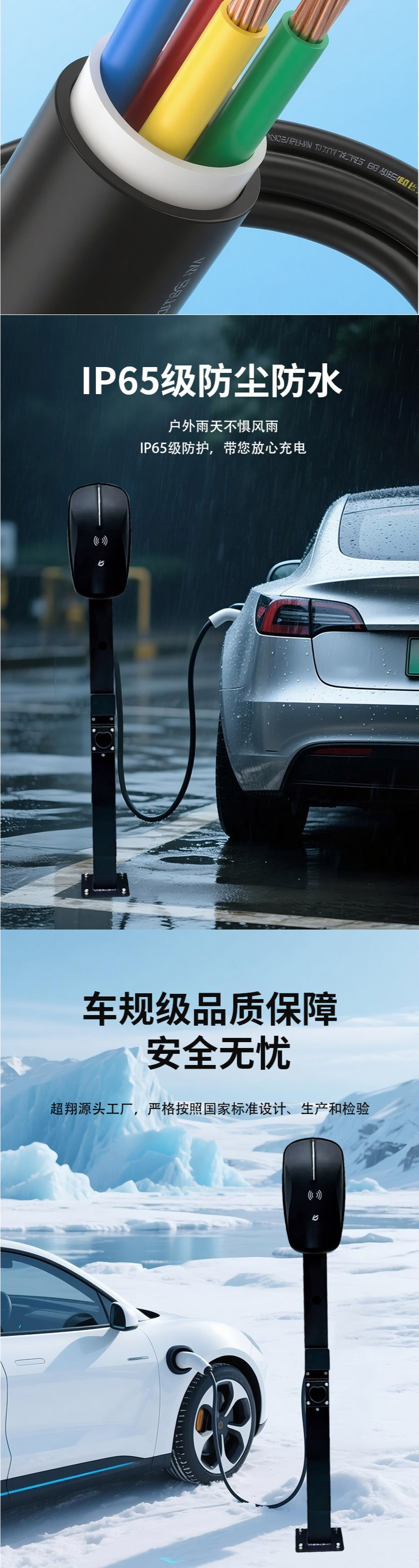 Ac Charging Station 7Kw for Home Use, Smart Qr Code Scanning for New Energy Vehicles, Outdoor Commercial Slow Charging Station