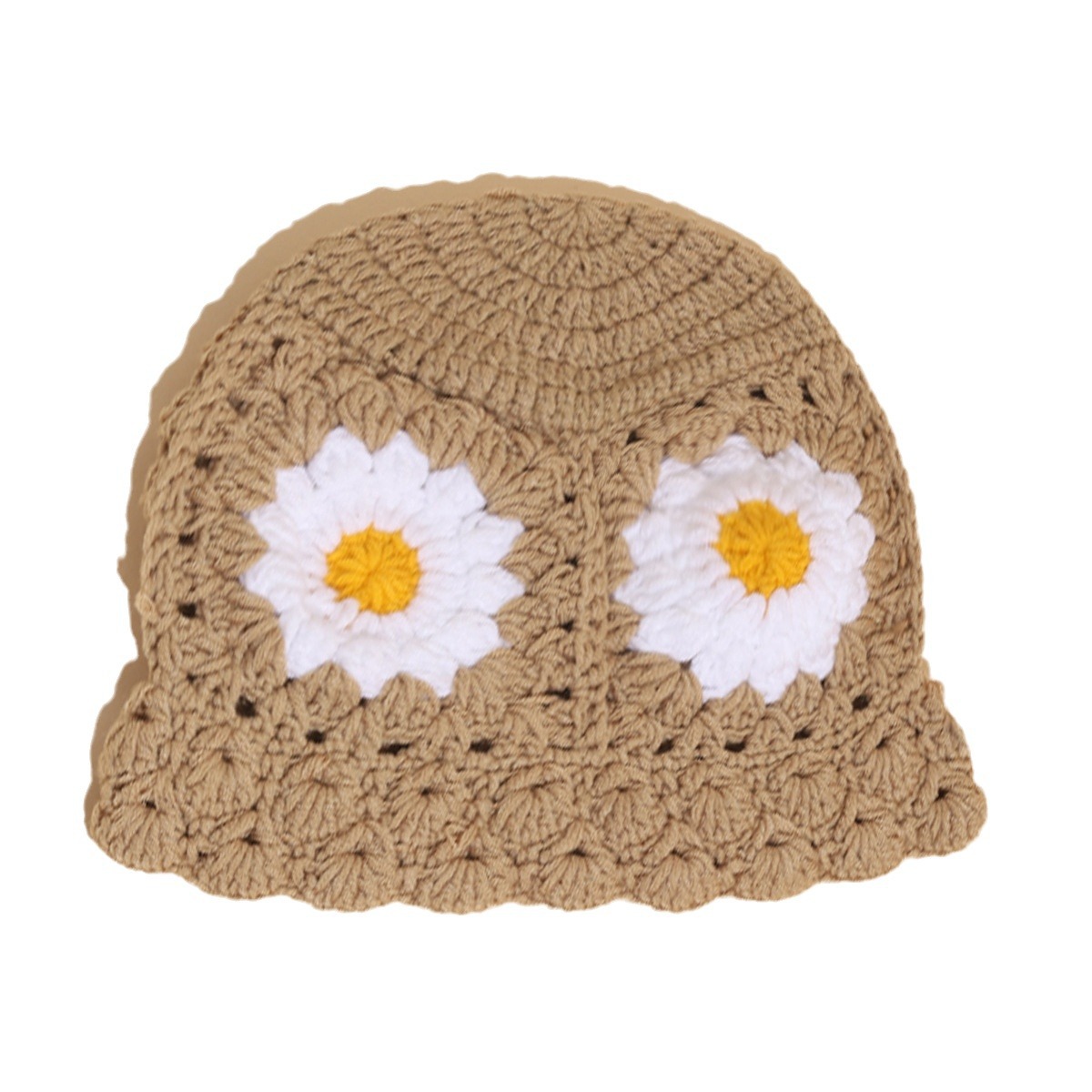 Chapeau de pêcheur en laine tissé à la main pour homme gros, mignon, automne et hiver, doux et enfantin, à bord court_voghion.com