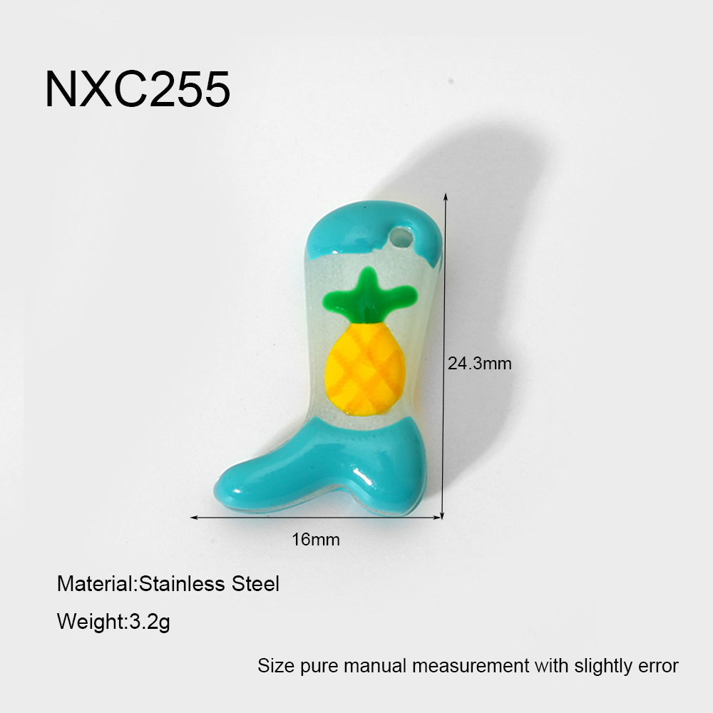 9g Weight Beads Jewelry Making Type 25*25mm Jewelry Making Size 1 Piece Quantity Glass Material Fruit, Heart Shape, Boots Pattern Cute, Sweet Style Irregular Craft 1 Piece 25*25mm Glass Fruit Heart Shape Boots Polished Beads DIY Jewelry Accessories 7