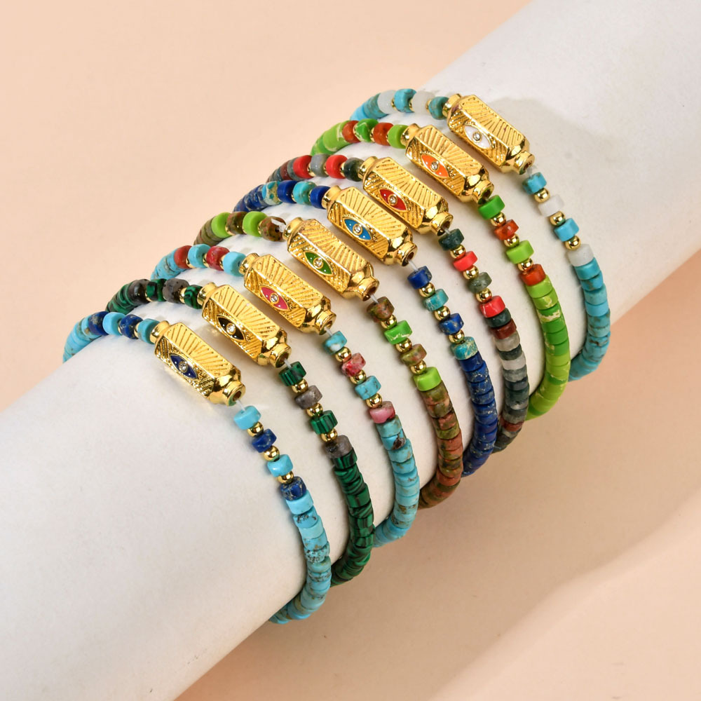20g Weight Bracelets Classification Wholesale Jewelry Vacation Devil's Eye Natural Stone Seed Bead Beaded Bracelets