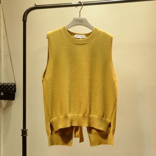 Women's Spring and Autumn New Solid Color Knit Cardigan Vest Top with Korean Style Back Ties, Fashion Simple Loose Matchable Shoulder Cardigan