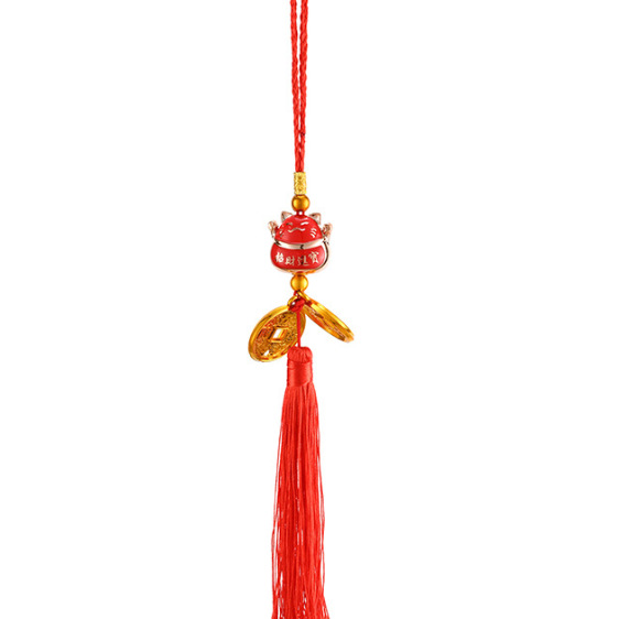 Fiesta del Dragón accesorios colgantes colgantes hechos a mano DIY material linterna de bambú cuerdas coloridas bolsas de incienso perfumadas escoba y coleta
