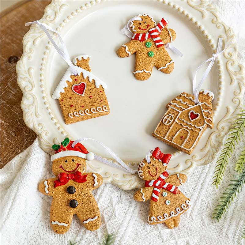 ホット販売クリスマスジンジャーブレッドマンペンダントかわいいジンジャーブレッドガールボーイジンジャーブレッドハウスクリスマスツリーデコレーションペンダント|undefined