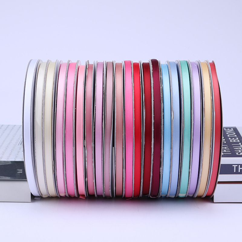 Grueso de alta densidad de 6mm de doble cara de cinta de poliéster arco DIY cinta de la boda marcador colgante grano caja de regalo cinta de embalaje