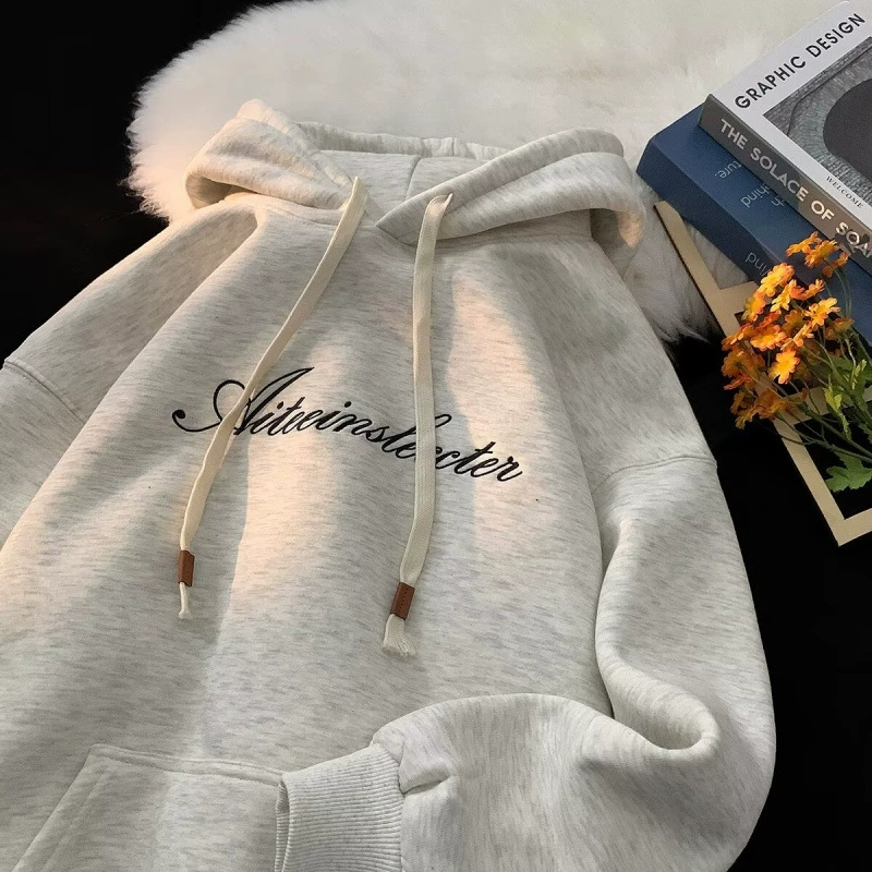 Плюшевая толстая толстая толстая куртка с капюшоном осенью и зимой свободная тенденция