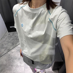 撞色拼接速干短袖男女夏季薄款户外运动骑行服凉感透气t恤半截袖