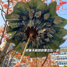 复古大号手动16骨野玫瑰雨伞晴雨两用遮阳伞折叠伞黑胶防晒太阳伞