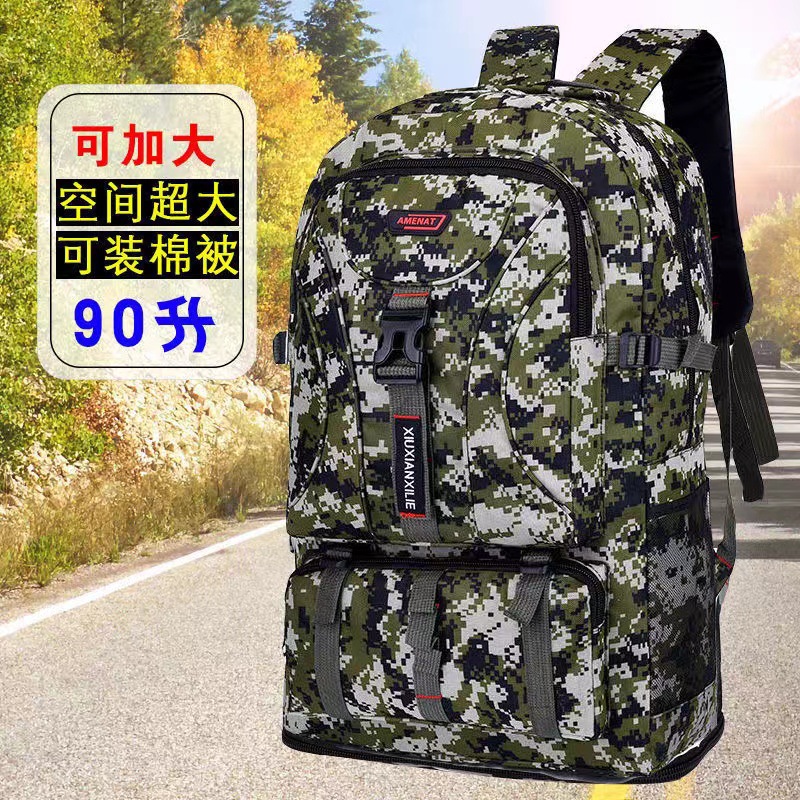 Big capacious backpack outside climbing