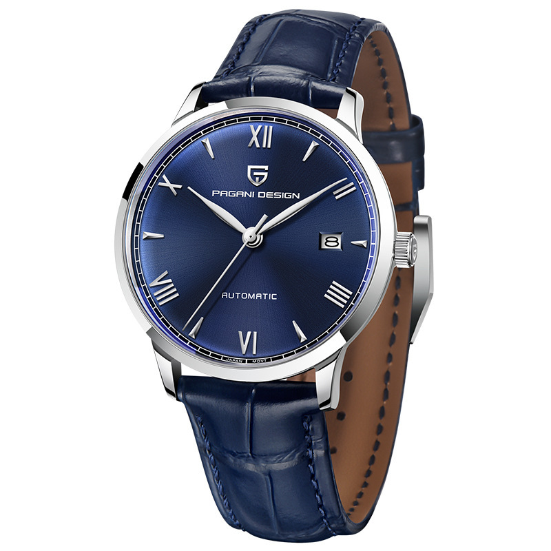Bojiani Pagani reloj para hombre reloj mecánico automático Correa impermeable de acero inoxidable Reloj simple de negocios 1759