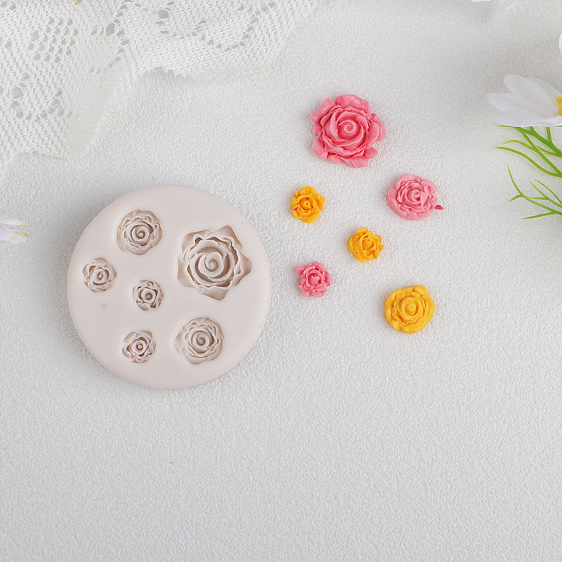 Rosas de hoja de silicona molde de cinta magnética mousse pastel de chocolate aromático decoración accesorios de goteo