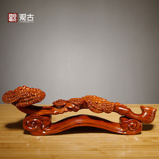 花梨木雕刻灵芝如意摆件红木工艺品家居客厅玄关装饰开业乔迁礼品-阿里巴巴