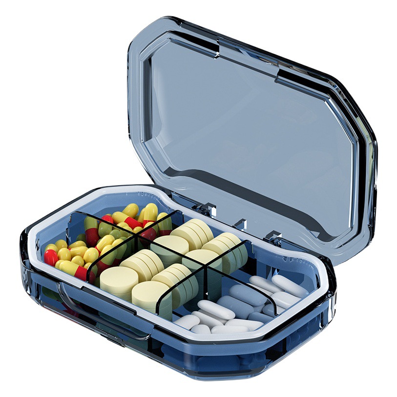 Estilo nórdico portátil mini compartimento sellado gran capacidad una semana mañana y noche tableta cápsula embalaje caja de la medicina