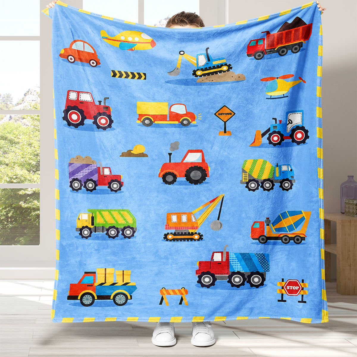 Flannel Blanket Office Adult Nap Blanket Air Conditioning Blanket Kindergarten Blanket Excavator Children's Blanket