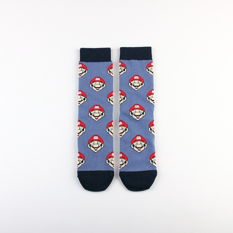 Dibujos animados juego de dibujos animados Mario Mary casual deportes jacquard pareja de algodón de mujer calcetines de media pantorrilla calcetines de moda de hombre medias