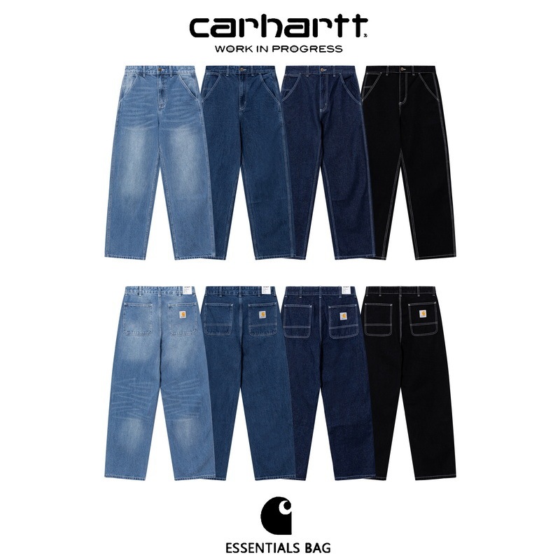2026 Cross-Border Foreign Trade Trendy Brand Carhartt Checkered Cotton Multi-Pocket Washed Work Pants Men's Casual Trousers