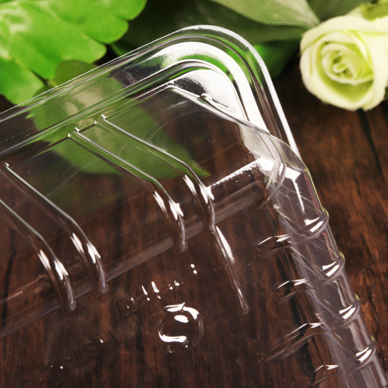Caja de embalaje desechable sin tapa, caja transparente para cortar frutas 2116, bandeja para frutas, embalaje especial reforzado para alimentos frescos para fruterías.