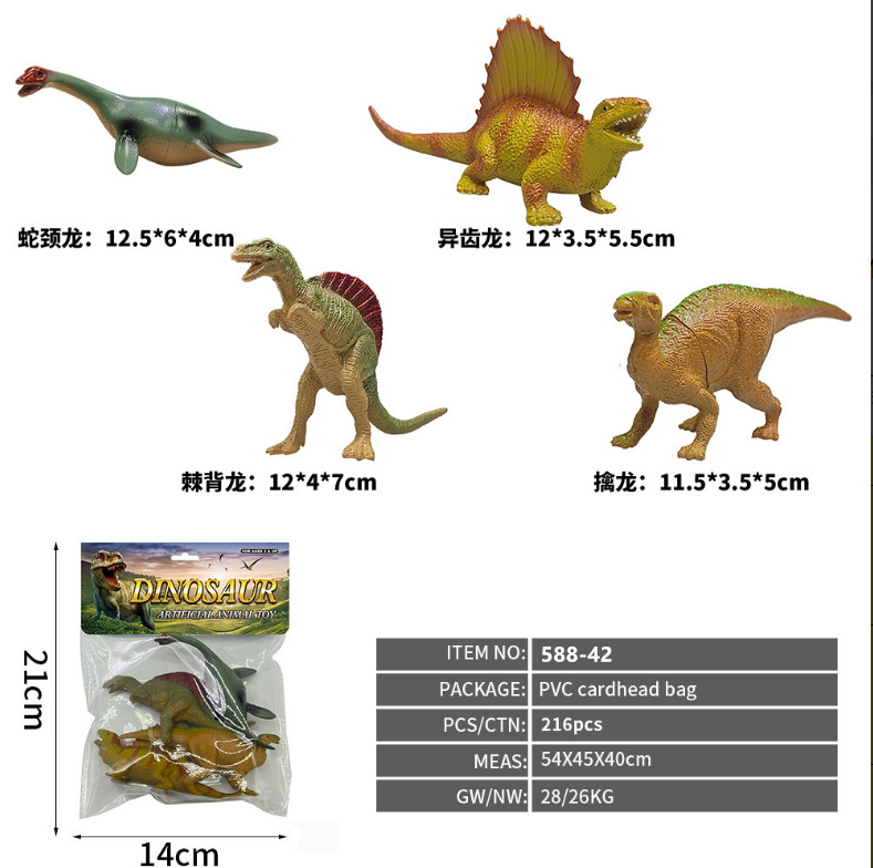 Juego de Modelos de Dinosaurios de Simulación de PVC, Educativo, para Niños
