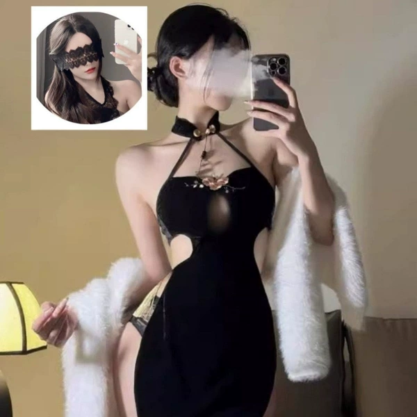 Black wavy sleep mask
