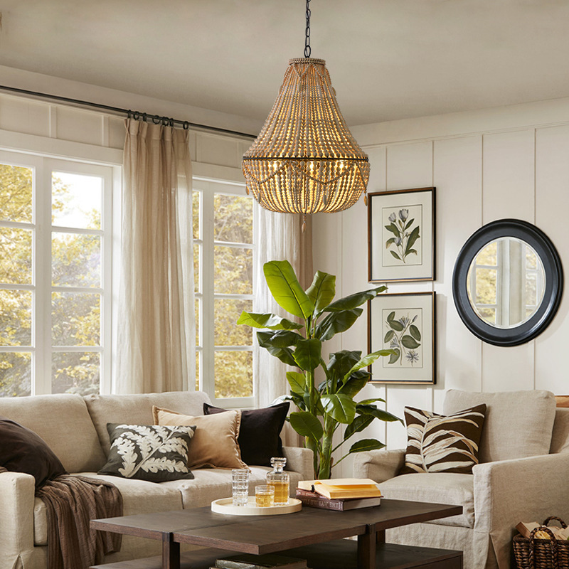 Cross-border American Country Bohemian Bead Chandelier Living Room Dining Room Bedroom Homestay Simple Chandelier Cross-border American Country Bohemian Bead Chandelier Living Room Dining Room Bedroom Homestay Simple Chandelier