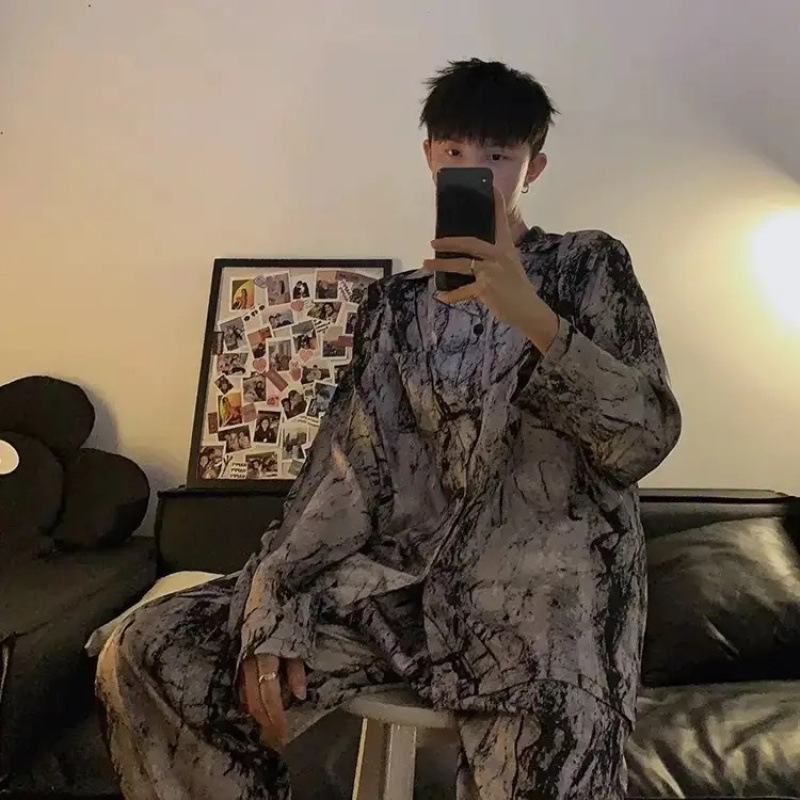 [남성용 긴팔바지] 스플래시 잉크 패턴