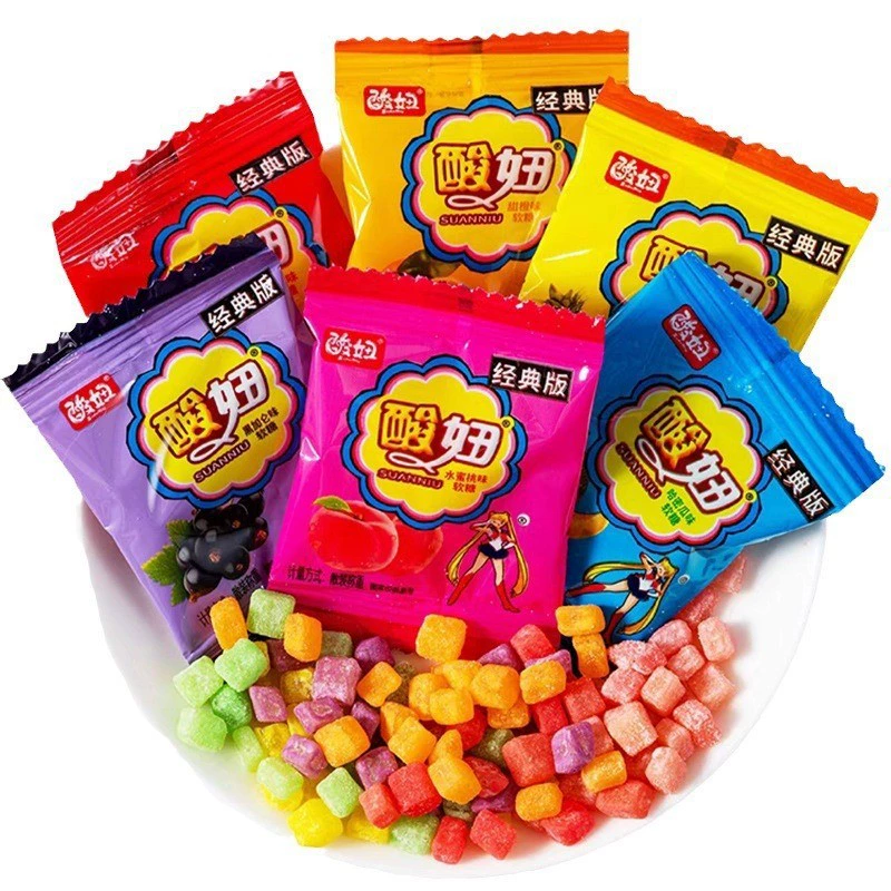 Оптовая поставка Le Chao Sour Girl Fund Bulk Blocks Ностальгические фрукты 8090 повседневные продукты Детские закуски оптом