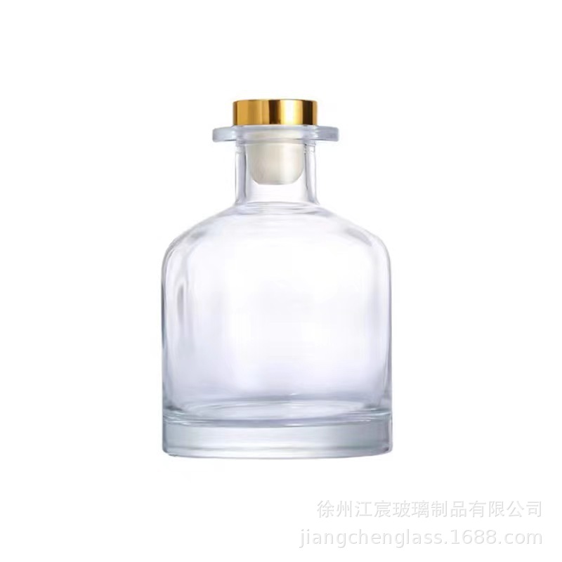 Botella de aromaterapia de barriga transparente sin fuego flor seca color botella de vidrio de aromaterapia de barriga grande botella de aromaterapia de barriga negra de oficina