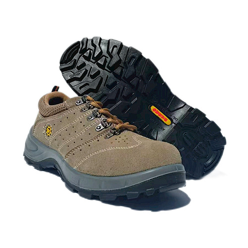 2-layer shearling protective work shoe, anti-puncture, anti-impact, breathable, open-toe safety shoe, PU injection molded insole work shoe