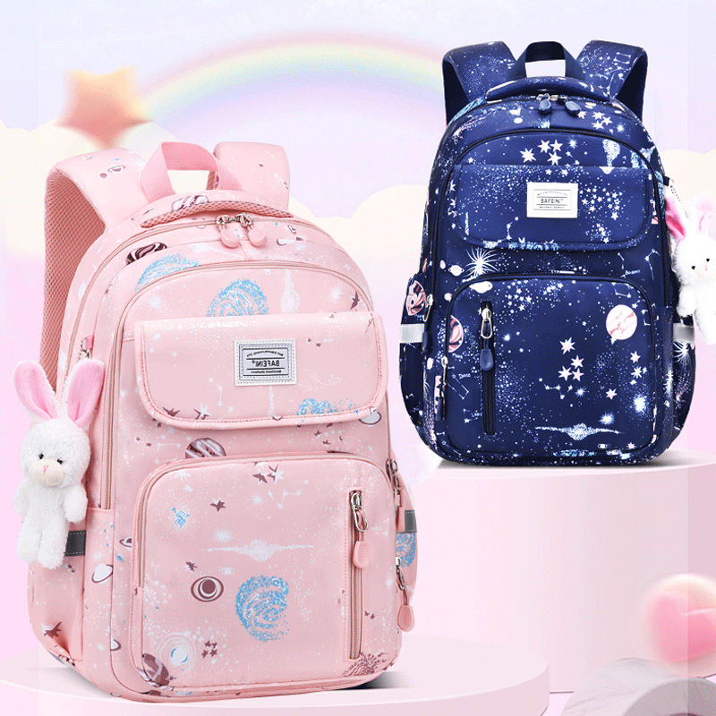 Nueva mochila escolar de estudiantes de secundaria primaria y secundaria femenina 3 - 6 - 9 grados niños 9 - 12 - 18 años de edad mochila de hombro ligera ocio