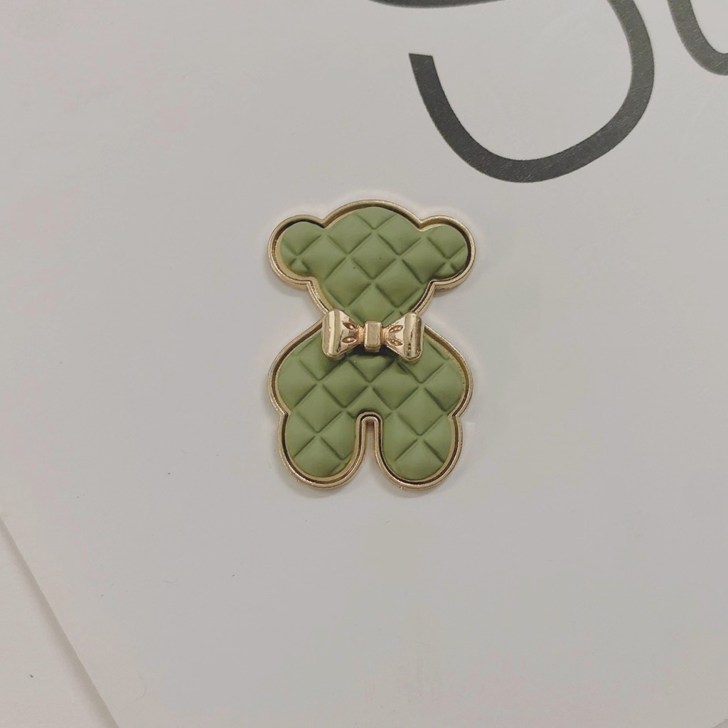 Nuevo creativo pintura en aerosol oso diy accesorios de joyería teléfono móvil shell material de belleza aleación oso accesorios para el cabello pajarita ins