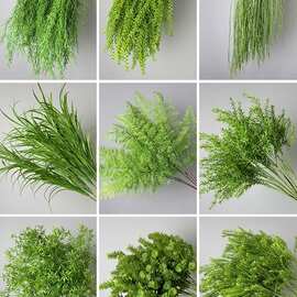 绿色花森系绿植绿叶婚庆假花花束植物树叶造景花艺景观草
