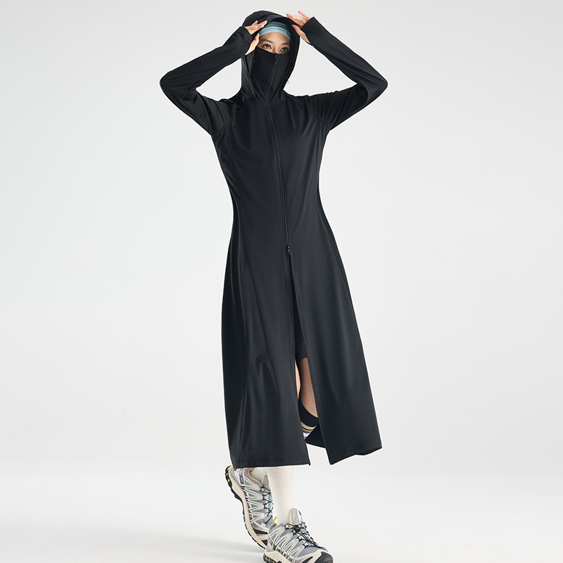 オリジナル糸ロング日焼け止め服女性のためのアイスシルク夏全身日焼け止め服夏の新 2025 通気性ビーチ日焼け止めジャケット|undefined