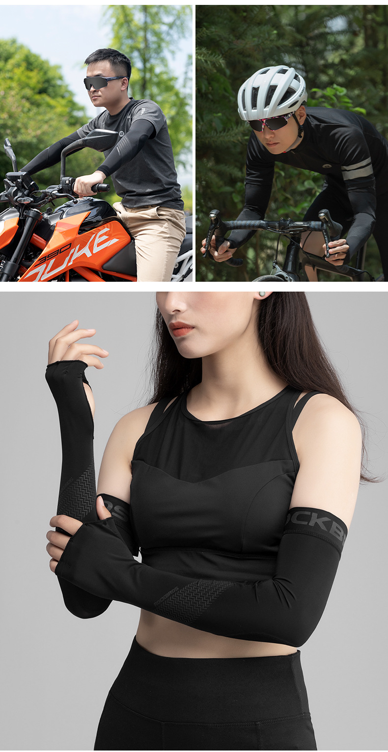 Men's refreshing summer outdoor sun UV protection arm sleeves, women's cycling and driving breathable ice silk sleeves_voghion.com