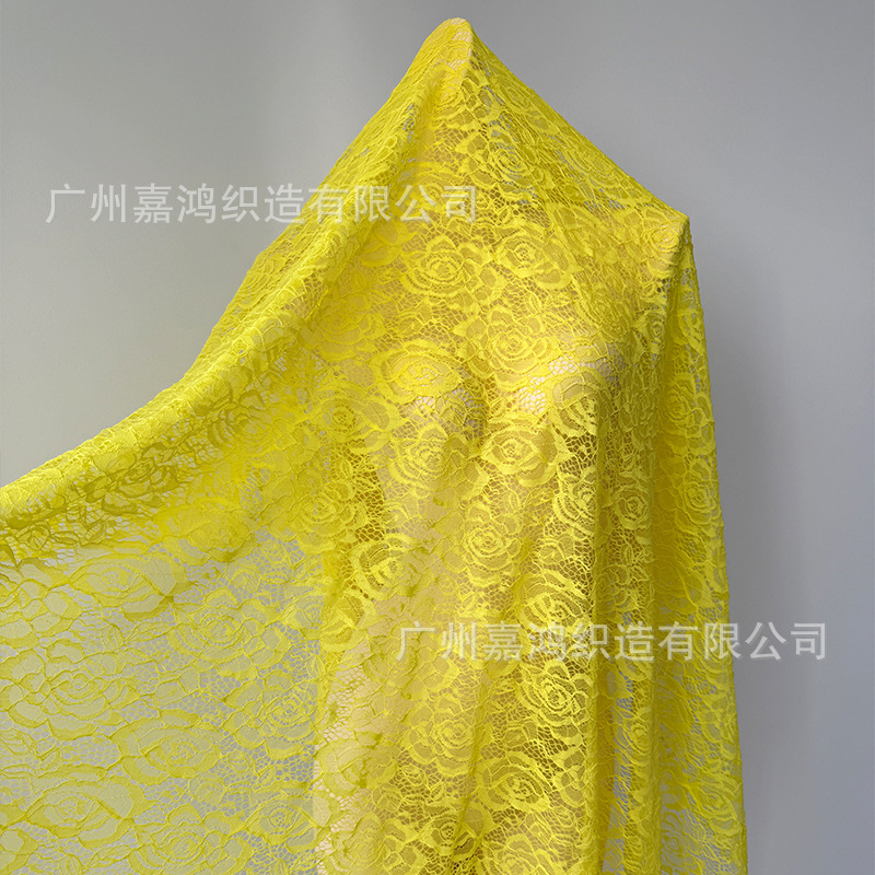 Tejido de encaje elástico de poliamonio 2026 tela de ropa de mujer para hacer falda, vestido, blusa, tela