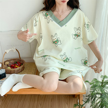 月子服春夏季新款孕妇装睡衣女短袖薄款大码80-300斤哺乳期睡套装